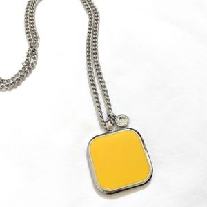 Ann Taylor Silver Necklace w/Yellow Pendant